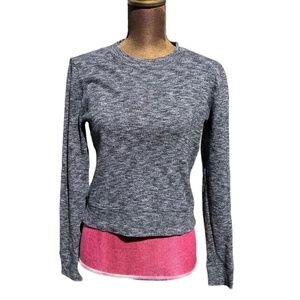 Madewell Textured cotton Crewneck crop "Sweatshirt" pullover Size XS